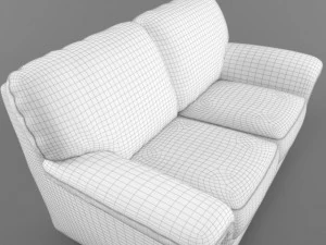 realistic 2seat leather sofa 3D Model