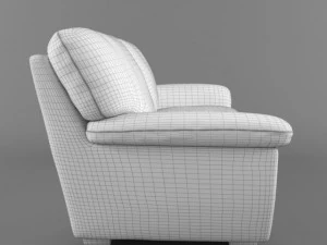realistic 2seat leather sofa 3D Model