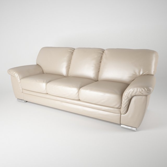 threeseat leather sofa Modelo 3D .c4d .max .obj .3ds .fbx .stl .blend 