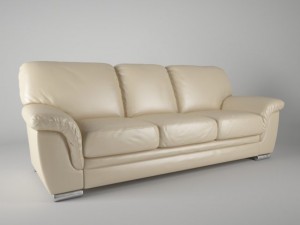 threeseat leather sofa Modelo 3D