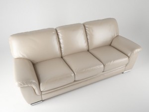 threeseat leather sofa Modelo 3D