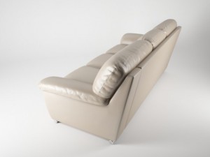 threeseat leather sofa Modelo 3D