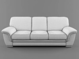 threeseat leather sofa 3D Model