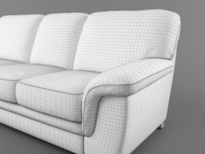 threeseat leather sofa Modelo 3D