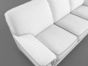 threeseat leather sofa 3D Model