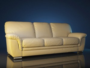 threeseat leather sofa Modelo 3D
