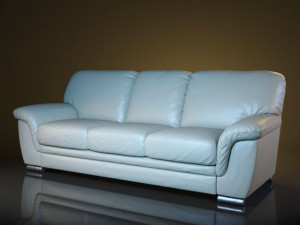 threeseat leather sofa Modelo 3D