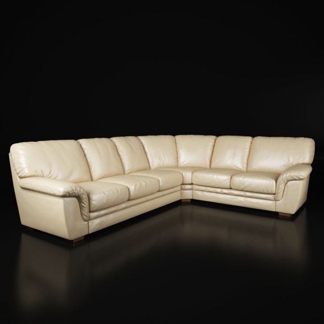 corner leather sofa 3D Model .c4d .max .obj .3ds .fbx .stl .blend 