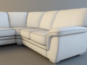 corner leather sofa 3D Model