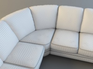corner leather sofa 3D Model