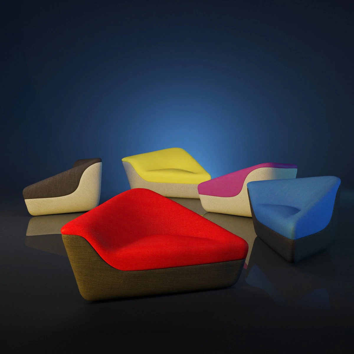 seating stones 3D Model .c4d .max .obj .3ds .fbx .stl .blend 