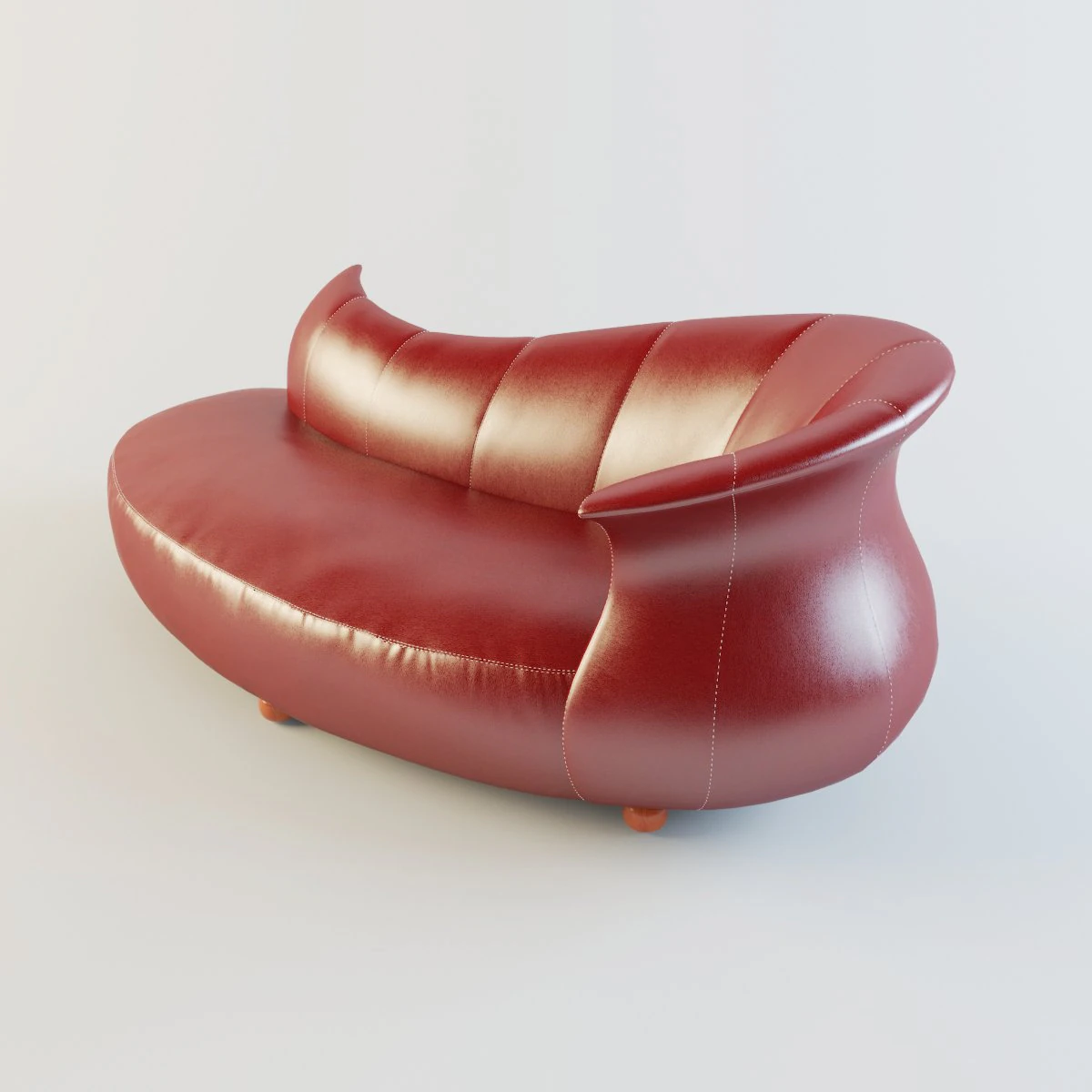 &acirc;nfora sof&aacute; couro vermelho Modelo 3D .c4d .max .obj .3ds .fbx .stl .blend 
