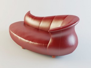 amphora couch red leather Modello 3D