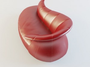 amphora couch red leather Modelo 3D