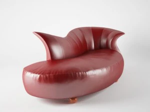 &acirc;nfora sof&aacute; couro vermelho Modelo 3D