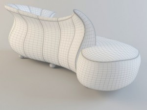 amphora couch red leather Modelo 3D