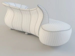&acirc;nfora sof&aacute; couro vermelho Modelo 3D
