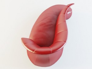 amphora couch red leather Modelo 3D