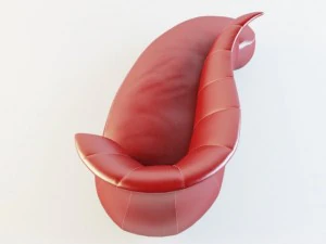 &acirc;nfora sof&aacute; couro vermelho Modelo 3D
