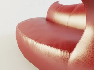 &acirc;nfora sof&aacute; couro vermelho Modelo 3D