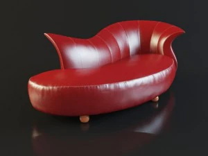 &acirc;nfora sof&aacute; couro vermelho Modelo 3D