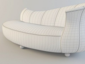 amphora couch red leather Modelo 3D