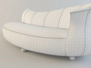 &acirc;nfora sof&aacute; couro vermelho Modelo 3D