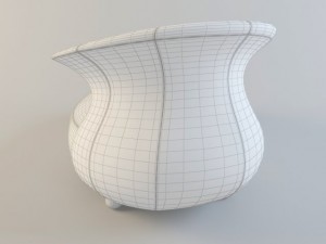 amphora couch red leather Modelo 3D