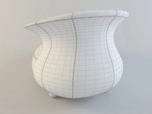 &acirc;nfora sof&aacute; couro vermelho Modelo 3D