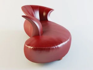 &acirc;nfora sof&aacute; couro vermelho Modelo 3D