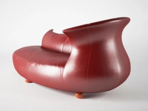 &acirc;nfora sof&aacute; couro vermelho Modelo 3D