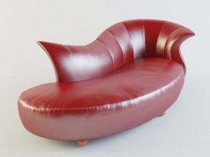 amphora couch red leather Modelo 3D