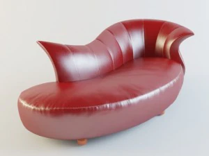 &acirc;nfora sof&aacute; couro vermelho Modelo 3D