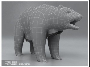 polar white bear rigged Modèle 3D