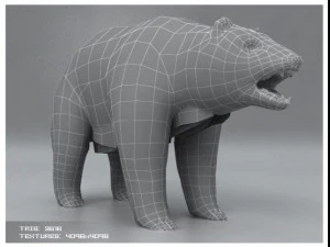 polar white bear rigged 3D Model