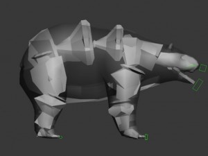 polar white bear rigged Modèle 3D