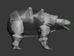 polar white bear rigged 3D Model