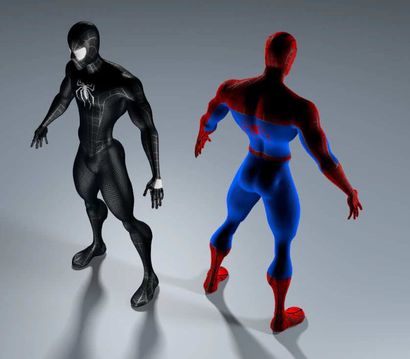 body spider man 3D Model .c4d .max .obj .3ds .fbx .stl .blend 