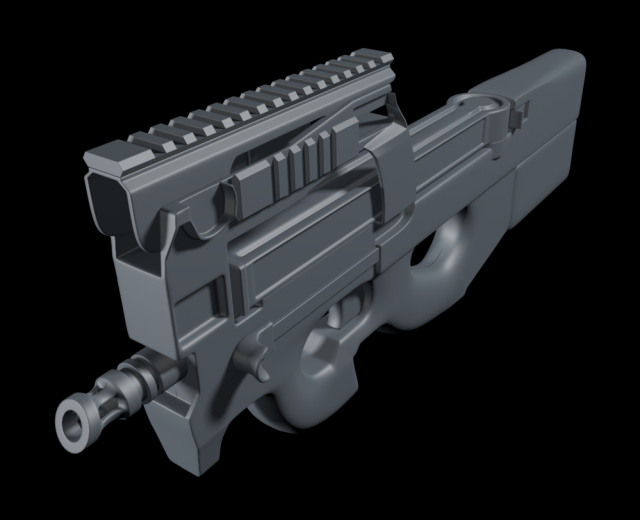 p90 black 3D Model .c4d .max .obj .3ds .fbx .stl .blend 