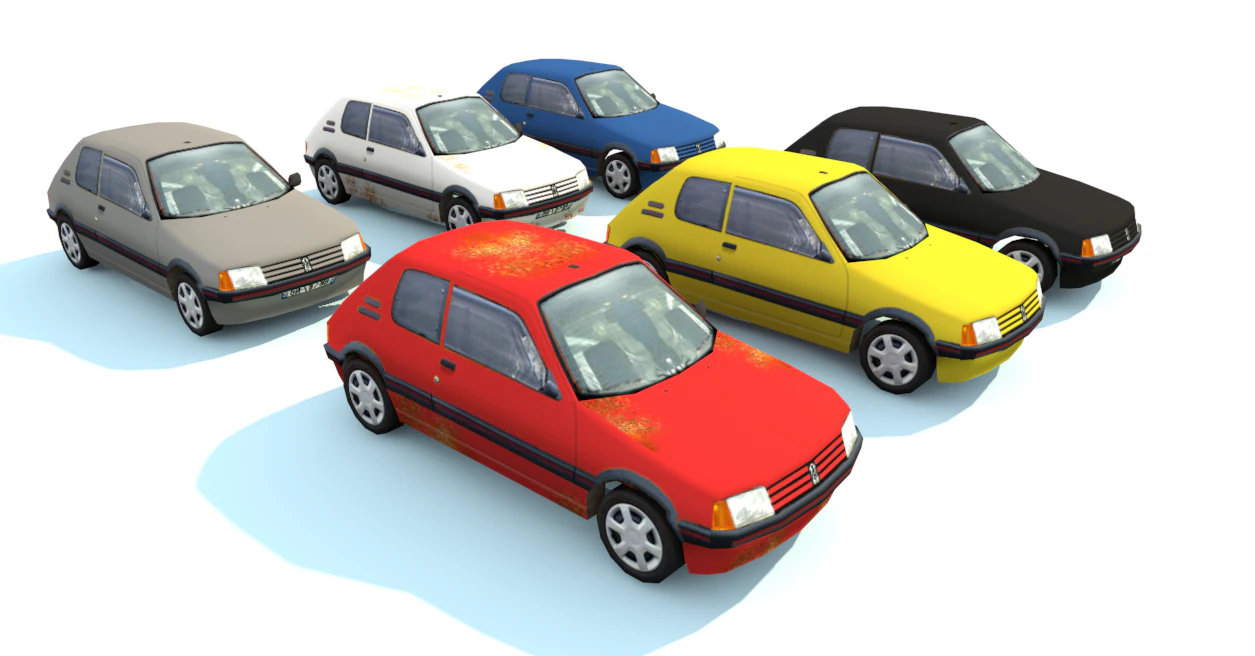 peugeot 205 3D Model .c4d .max .obj .3ds .fbx .stl .blend 