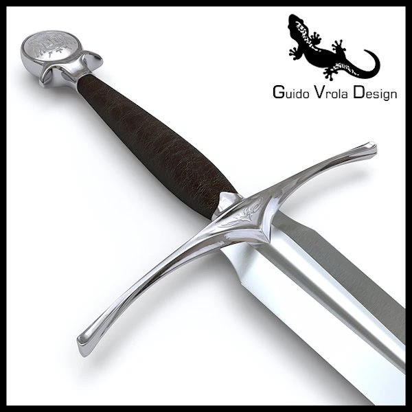 medieval sword 3D Model .c4d .max .obj .3ds .fbx .stl .blend 