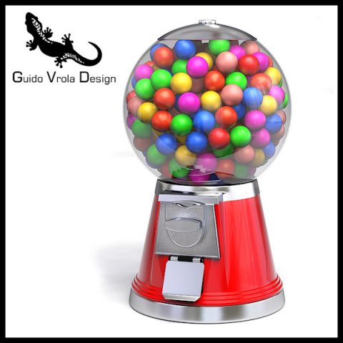 gumball machine 3D Модель .c4d .max .obj .3ds .fbx .stl .blend 