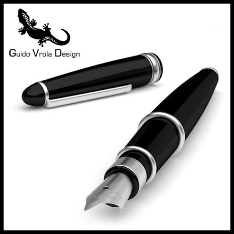 luxury fountain pen 3D-Modell .c4d .max .obj .3ds .fbx .stl .blend 