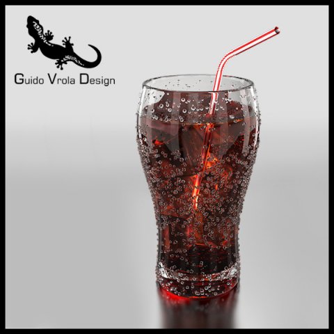 cold soda in glass with straw 3D Model .c4d .max .obj .3ds .fbx .stl .blend 