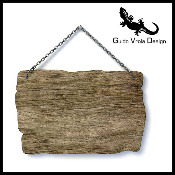 rustic wooden hanging sign board 3D Model .c4d .max .obj .3ds .fbx .stl .blend 