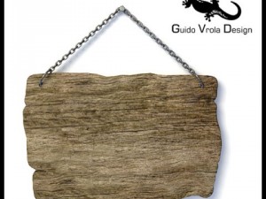 rustic wooden hanging sign board 3D Model