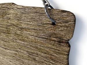 rustic wooden hanging sign board Modèle 3D
