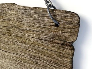 rustic wooden hanging sign board 3D Model