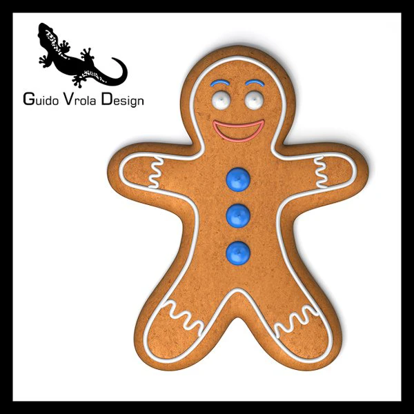 gingerbread man cookie 3D Model .c4d .max .obj .3ds .fbx .stl .blend 
