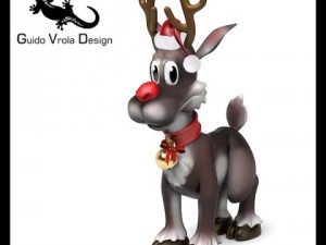 cartoon style rudolph reindeer 3D Model